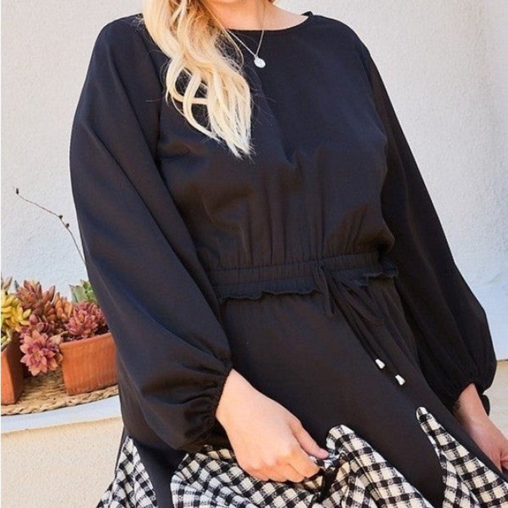 Gingham Ruffle Romper - Picture 4 of 7